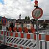 Die geschlossene Laufenbrücke zwischen dem badischen und dem aargauischen Laufenburg.