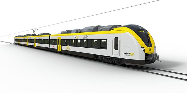 Ein vierteiliger Triebzug Alstom Coradia: Diese Fahrzeuge sind für die neue Breisgau-S-Bahn zwischen Breisach und Villingen unterwegs.