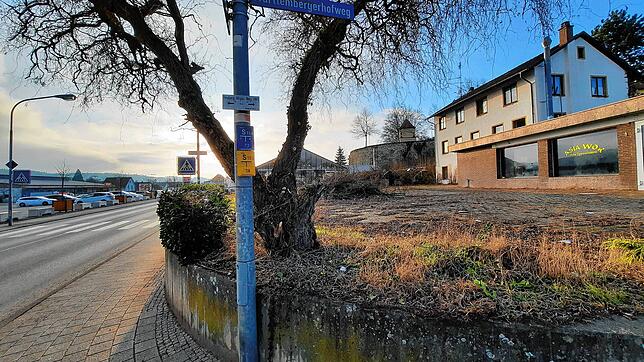 Die Ecke Dillstraße/Württembergerhofweg soll später keine Mauer und Erhöhung mehr haben. Alles soll zum Gehweg hin ebenerdig werden. ...