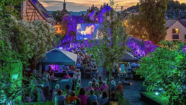Romantische Abendstimmung beim Freiluftkino in den Rosenobelgärten. Das Sommerkino hat sich fest etabliert. Archivfoto: ÜMT/Lena Kaltenbach
