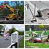 Impressionen des ersten Tags von den Baustellen auf der B313 (links) und L194 (rechts).
