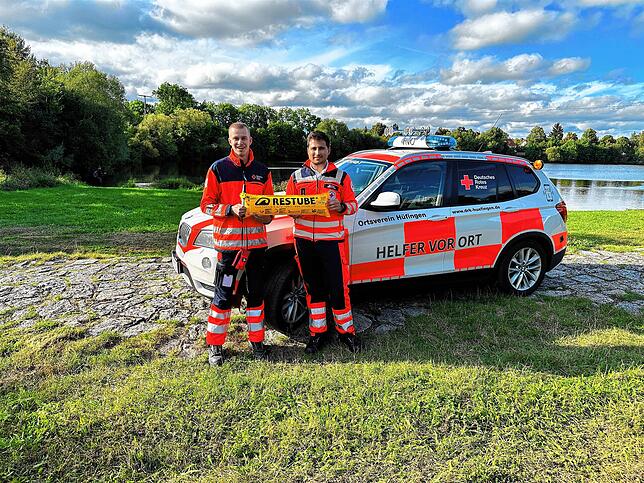 Das Deutsche Rote Kreuz in Hüfingen hat nach dem Badeunfall im vergangenen August am Riedsee II neue Rettungsmittel angeschafft: Kilian ...