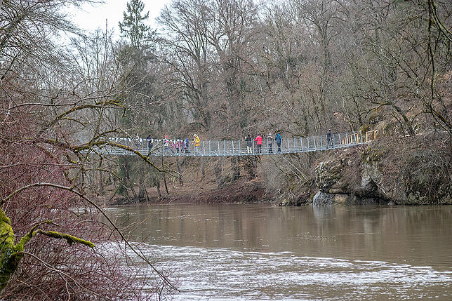 Die Hängebrücke ist das neue Aushängeschild für die Besucher des Fürstlichen Parks in Inzigkofen.