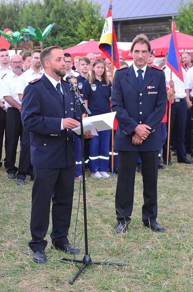Bild 7: Bilder des Kommandantenempfangs und der Eröffnungsfeier des Zeltlagers der Jugendfeuerwehren im Landkreis Konstanz