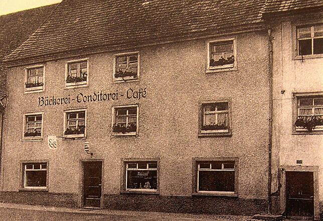 Bäckerei und Café Gehringer Ende der 1950er Jahre.