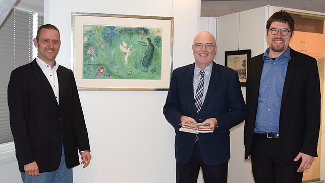 Sie freuen sich auf die Chagall-Ausstellung (von links): Kulturamtleiter Stefan Keil, Bürgermeister Rainer Stolz und Museumsleiter ...