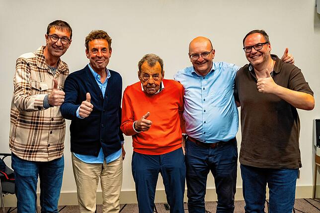 Das sind die Protagonisten der aktuellen Podcast-Folge: Mete Morat, Christian Benzing, Hermann Benzing, Sören Lauinger und Thomas ...