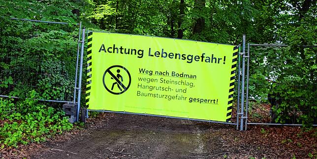 Nur einer von mehreren Hinweisen auf die Sperrungen im Gebiet der Schlucht.