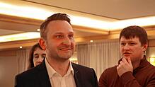 Volker Mayer-Lay (CDU) am Wahlabend in Schnetzenhausen. Er ist nun sicher im Bundestag.