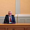 Die Justiz in Zeiten von Corona: Frau Emmert, Verwaltungsleiterin am Amtsgericht Donaueschingen, Justizminister Guido Wolf und die ...