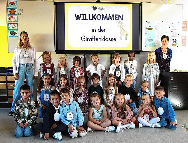 Die Klasse 1c der Haslachschule mit Klassenlehrerinnen Sarah Bischofberger und Debora Forneck