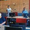 Zusammenarbeit: Schulleiterin Petra Thiesen mit ihrem Digitalisierungsteam Rebecca König, Jürgen Haxel und Benita Hasselblatt arbeiten ...