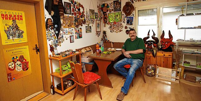 Ein Zimmer hat Maskensammler Edwin Duffner ganz der Konstanzer Fasnacht gewidmet.