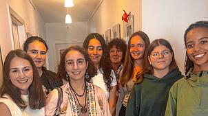 Die SPD-Landtagskandidatin für Waldshut-Rheinfelden, Joana Stöhrer da Costa (Dritte von links), besuchte das erste Finta-Treffen in ...