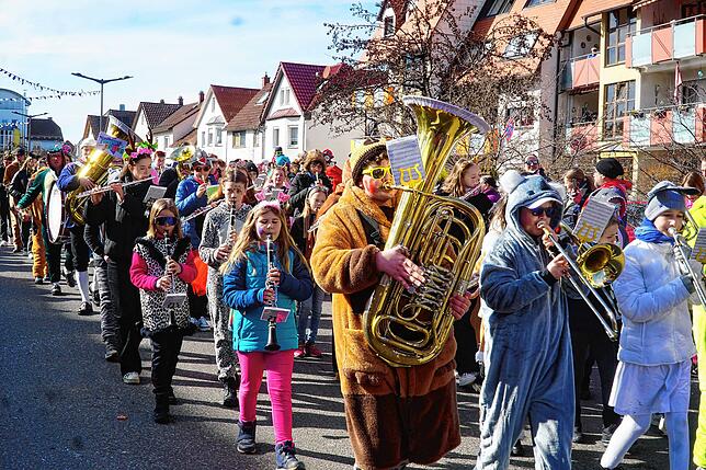 Das Jugendorchester der Stadtmusik Schwenningen darf beim Umzug natürlich nicht fehlen.