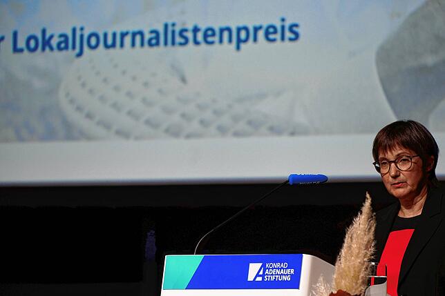 Festakt zur Verleihung des Deutschen Lokaljournalistenpreises der Konrad-Adenauer-Stiftung am 11. Oktober 2021 im Bodenseeforum ...