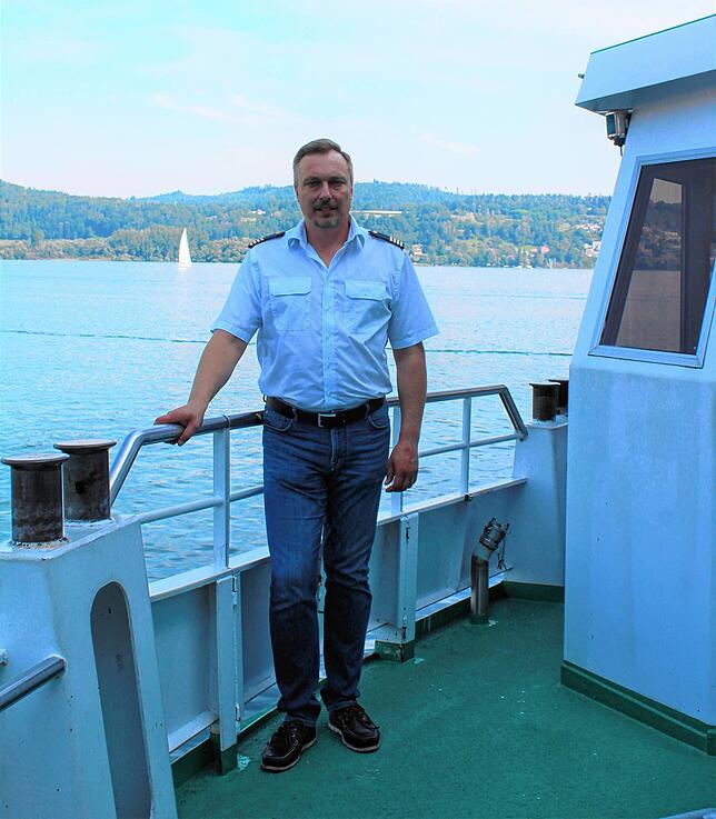 Vladimir Deinis an Bord der MS Großherzog Ludwig.