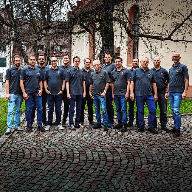 Gruppenbild ohne Dame: der erweiterte Vorstand der Kolpingsfamilie Hüfingen