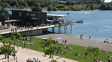 Der Eigeenbetrieb Seepark Linzgau muss zwar bezuschusst werden, hat aber einen hohen Freizeitwert. Hier ein Blick auf die ...