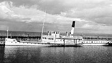 Das Dampfschiff „Säntis“ ist auf einer alten Aufnahme auf dem Bodensee zu sehen. Am 2. Mai 1933 wurde es ausgemustert und im See ...