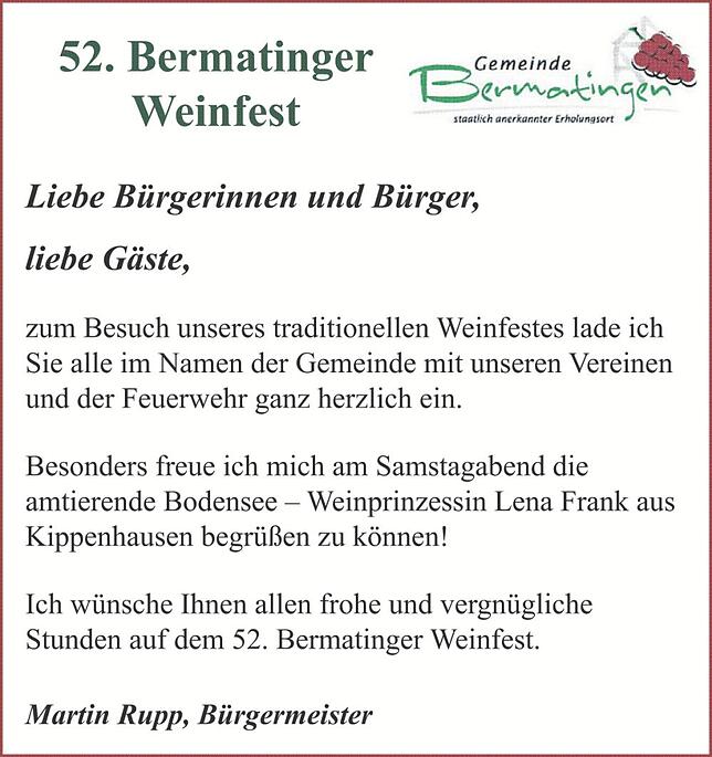 Bild 2: Weinfest Bermatingen: Gemütlich feiern und genießen beim Weinfest