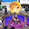 Diese große 3D-Bild zauberte Nikolaj Arndt für das Street-Art-Festival 2019 dem Blumberger Marktplatz. Es zeigt einen Titan, der das ...