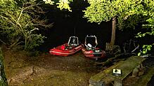 Einsatzboote am Mindelsee in Möggingen. Zahlreiche Einsatzkräfte suchten dort nach einer Person, konnten sie aber leider nur noch tot ...