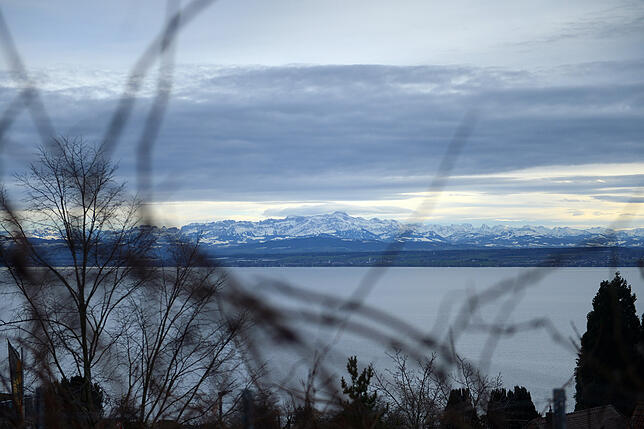 Blick vom Fürstenhäusle, das einst Annette von Droste-Hülshoff gehörte, auf den Bodensee.