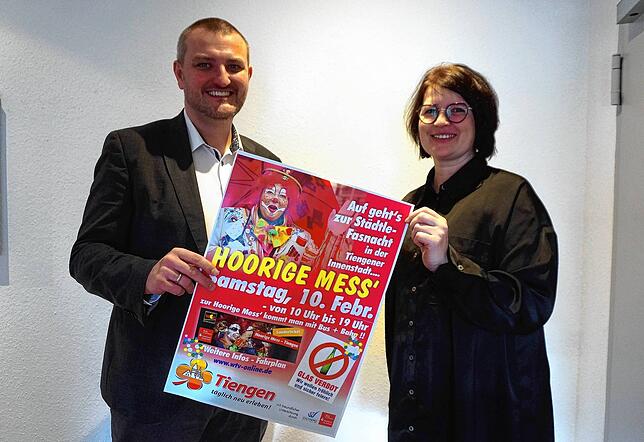 Markus Wesner und Nikola Kögel von der Aktionsgemeinschaft Tiengen freuen sich auf eine fröhliche und friedliche Hoorige Mess‘.