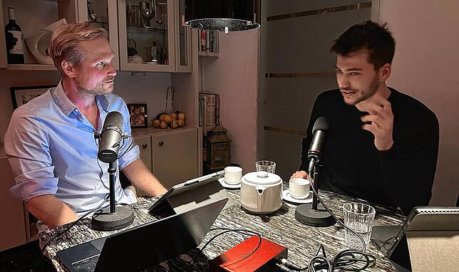 Christian Wallner im Gespräch mit Grünen-Kandidat Marin Juric.