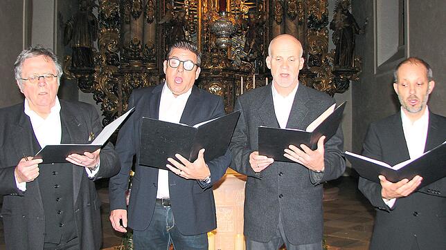 Der Ebneter Viergesang mit (von links) Dieter Agricola (Bariton), Andreas Kaiser (Altus), Thomas Grieshaber (Tenor) und Hilmar ...