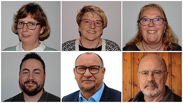 Sechs Personen auf dem Podium war ihnen zu wenig (von oben links): Henriette Fiedler (Freie Wähler),  Petra Herter (CDU), Petra Karg ...