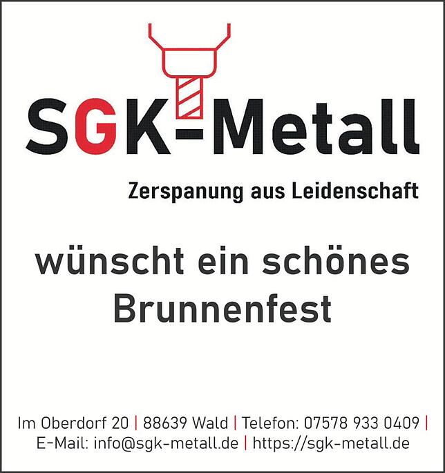 Bild 1: Brunnenfest Walbertsweiler: Dorfbrunnen erinnert an Kirchturmeinsturz 1959