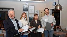 Roland Wehrle (Nachsorgeklinik Tannheim), Stefanie Rothmund (Stiftung Deutsche Kinderkrebsnachsorge), Illona Kollum ...