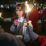 Feierlich verabschiedet wird die Narrenmutter, hier Martina Mülherr 2019, am Sonntag auf dem Saumarkt.