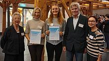 Förderer und Geförderte (von links): Helena Vayhinger, Caroline Geyer, Jenneke Höfs, Axel Tabertshofer, Brigitte Aumeyer.