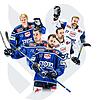 Der Wild Wings-Kapitän und seine vier Assistenten (von links): Ken André Olimb, Will Weber, Thomas Larkin, Daryl Boyle und Daniel ...