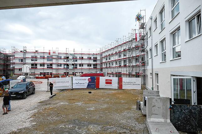 Ein Blick in den künftigen Innenhof des &bdquo;Viertel4&ldquo;