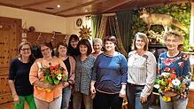 Der Vorstand der Landfrauen Worndorf mit den zwei verabschiedeten Vorstandsmitgliedern (von links): Silke Hirt, Inge Keller, Marina ...