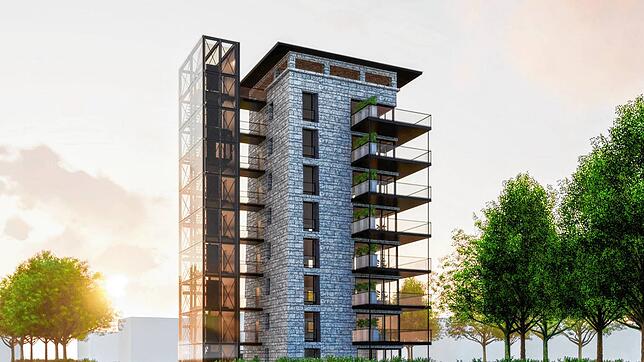 So sieht die Vision von Planer Karl Hiestand für den neuen Wasserturm mit neun Luxus-Wohnungen aus.