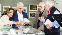 Imperias Bürgermeister Claudio Scajola (2.v.l.) besuchte unter anderem das Zeppelin Museum. Mit dabei: Ex-OB Josef Büchelmeier (rechts).