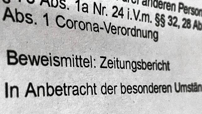 Beweismittel: Zeitungsbericht&bdquo;Beweismittel Zeitungsbericht&ldquo;: Das Ordnungsamt der Stadt Überlingen verhängte aufgrund eines ...