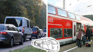 Bild : Auto gegen Bus und Bahn: So weit kommt man im Schwarzwald in zwei Stunden
