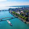 Im linksrheinischen Teil von Konstanz (hier rechts im Bild) sprachen die Unbekannten in der Nacht die Frau an. Wer im Bereich der ...