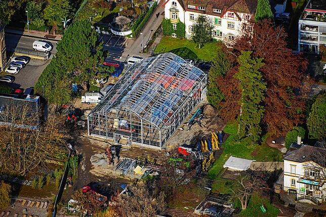 Das neue Pflanzenhaus: Während der Landesgartenschau dient es als Pavillon für Präsentation des Landes Baden-Württemberg. Anschließend ...