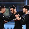 Trio mit drei Toren: Pascal Pecoraro, Pascal Störk und Dawid Armanowski (von links) sorgten binnen neun Minuten für den 3:0-Sieg des SV ...