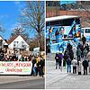 Rund 280 Teilnehmer hatte die Mahnwache des Bündnis für Demokratie und Menschenwürde Stockach (links). Bei der Kundgebung der AfD ...