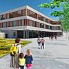 Der Vorentwurf für den ersten Neubau im Blumberger Schulcampus zeigt das neue Gebäude für die Grundschule, Weiherdammschule und die ...