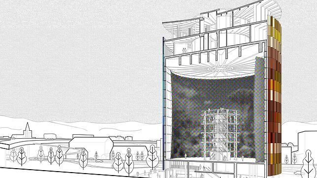 So soll es aussehen: Der Rundturm soll rund 50 Meter hoch werden. Es wäre eines der größten Holzbauten im weiten Umkreis.
