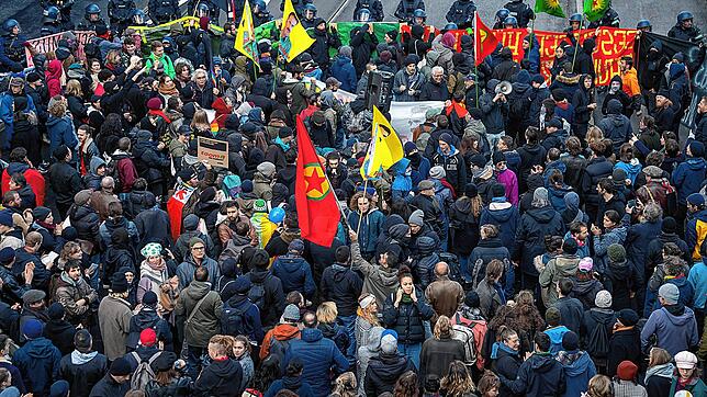 Demonstrationen &ndash; wie hier in diesem Symbolbild 2018 &ndash; sind am Wochenende, 20. bis 22. Oktober, in Basel verboten.